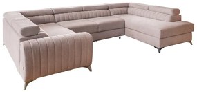 Divano angolare rosa allungabile/con contenitore (con penisola a destra/a U) Louis – ELTAP