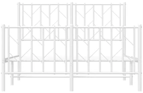 Giroletto con testiera e pediera metallo bianco 120x190 cm