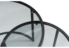 SET 2x Tavolino TOKYO diametro 42/60 cm nero