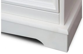 Credenza shabby chic in pino massello bicolore bianco e rovere