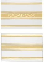 Set 2 strofinacci cucina 50x70 cm righe cotone giallo
