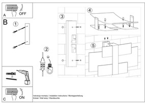 Lampada da parete bianca Marett - Sollux