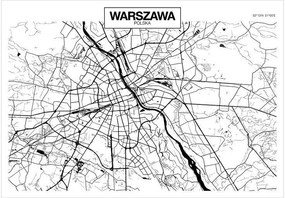 Fotomurale adesivo Warsaw Map