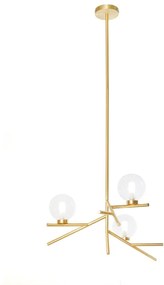 Lampadario Glamour Camely oro paralume bianco 3x G9 MILOOX