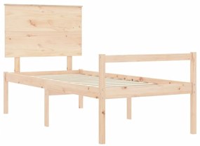 Letto per anziani con testiera 100x200 cm in legno massello