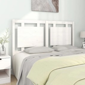Testiera Per Letto Bianca 140,5x4x100 Cm Legno Massello Di Pino /