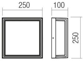 Redo 90565 - Applique a LED da esterno QUADRIS LED/20W/230V IP54 antracite