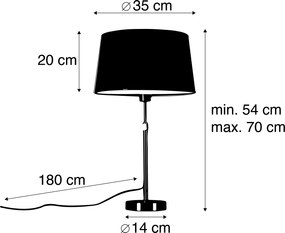 Lampada da tavolo oro/ottone con paralume marrone 35 cm regolabile - Parte