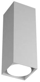 Plafoniera Moderna Cubica Plate Metallo Grigio 1 Luce Gx53 25Cm
