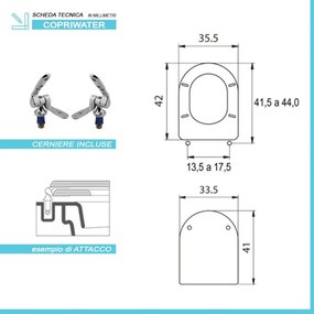 Copriwater dedicato per Serie Esedra Ideal Standard in legno bianco con cerniere
