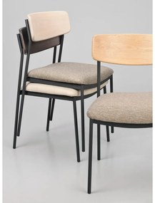 Sedie da pranzo color crema e marrone scuro in un set di 2 pezzi Maymont - Rowico