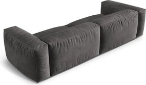 Divano componibile grigio con rivestimento in velluto 320 cm Martina – Micadoni