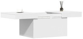 Tavolino da salotto bianco 100x55x40 cm in legno multistrato