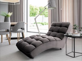 Chaise longue Cortina poltrona divano relax - Tessuto grigio scuro