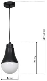Lampadario su fune HELIOS 1xE14/40W/230V