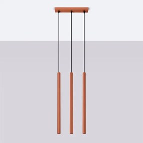 Sollux SL.1526 - Lampadario a sospensione con filo PASTELO 3xG9/8W/230V rosso