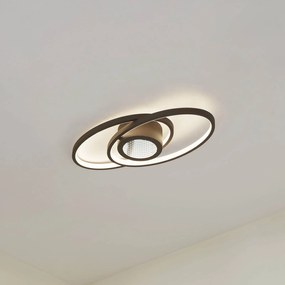 Plafoniera a LED Thalina Lindby, dimmerabile, Nero, Soggiorno / Sala da pranzo, Metallo, Moderno, Plafoniera LED