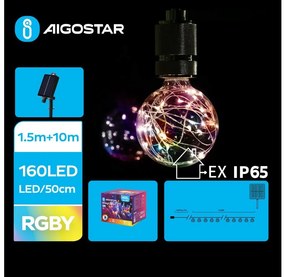 Aigostar - Catena di Natale solare a LED 20xLED/8 funzioni 11,5m IP65 multicolore