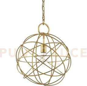 Konse lampadario a sospensione 1 luce attacco e27 in metallo oro