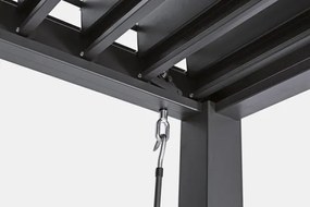 Pergola Bioclimatica 3x3 In Alluminio Con Lamelle Orientabili Antracite Pacific Bizzotto