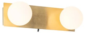 Applique da parete oro 28 cm IP44 2 luci con interruttore - Cederic
