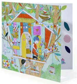 Disegni da colorare con sorpresa - Ninja gioca nella tenda