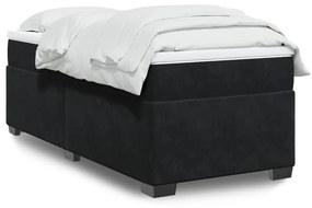 Giroletto A Molle Con Materasso Nero 100x200 Cm İn Velluto /