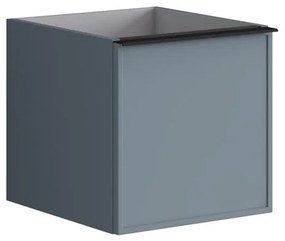 Struttura semi colonna da bagno Pixel 1 cassetto laccato opaco indaco L 40 x H 40 x P 45.5 cm