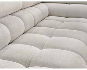 Divano angolare color crema allungabile/con contenitore (con penisola a destra/a L) con rivestimento in bouclé Ferucce – ELTAP