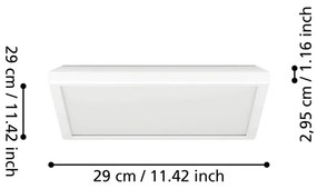 Eglo 901449 - Plafoniera LED da esterno ROVITO 13,4W/230V 29x29 cm IP44 bianco