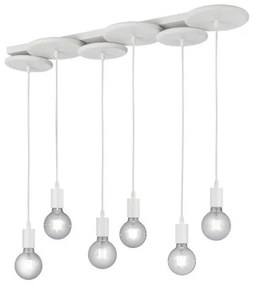 Trio - Lampadario su corda DISCUS 6xE27/28W/230V bianco