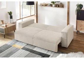 Divano letto in velluto a coste beige 245 cm Nihad - Bobochic Paris