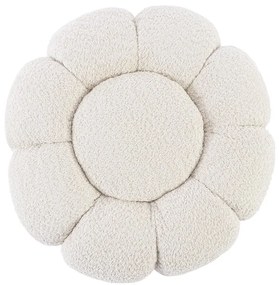 Pouf FLOREL in tessuto effetto bouclé naturale