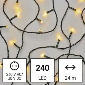 Catena LED natalizia da esterno 240xLED/8 modalità 29m IP44 bianco caldo
