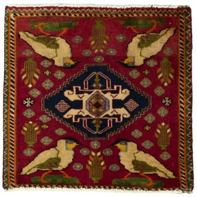 Shiraz Tappeto persiano 60x50 Rosso (Iran) Annodato A Mano