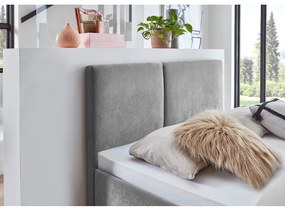 Letto matrimoniale imbottito grigio con rete inclusa 140x200 cm Piano – Meise Möbel