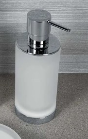 Colombo design Nordic B9324 Dispenser sapone liquido da Appoggio in Vetro Acidato Naturale cromo