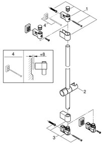 GROHE 26970001 - Asta doccia VITALIO UNIVERSAL 1150 mm cromo lucido