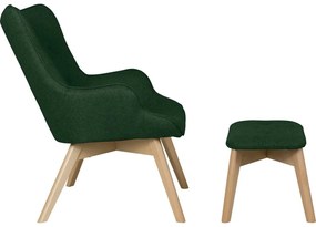 Poltrona con poggiapiedi verde scuro Niko – Ropez