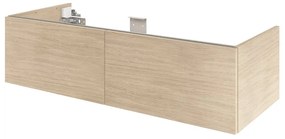 Mobile da bagno sospeso sotto lavabo L 120 x H 32 x P 48 cm rovere lucido, 2 cassetti SENSEA Neo