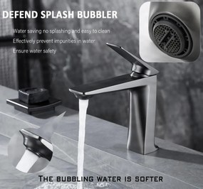 Miscelatore per lavabo ELITE EDITION BS1910 da piano in ottone, in più finiture tra cui cromo e nero opaco — Grigio gunmetal — 15,5 cm