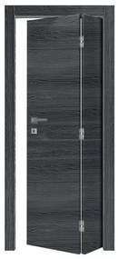 Porta pieghevole a libro asimmetrica Oxford antracite L 90 x H 210 cm spingere a destra