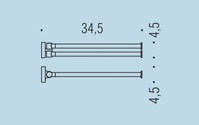 Colombo design plus w49130nm porta salvietta doppio a snodo nero opaco