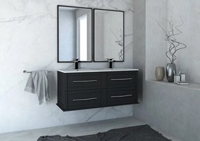Mobile da bagno sotto lavabo BADEN HAUS Tiffany grafite laccato opaco L 120 x H 55 x P 46 cm 4 cassetti, lavabo non incluso