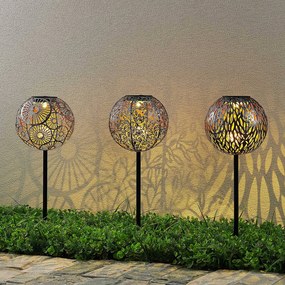 Lampada solare Vilani Lindby, Alluminio / Grigio / Zincato, Metallo, marocchino / arabo, Lampada solare
