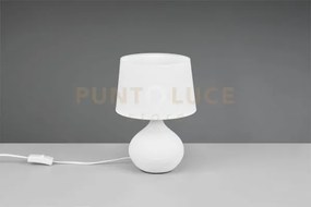 Martin lampada da tavolo base ceramica pera bianca paralume bianco ...