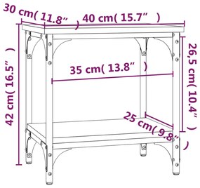 Tavolino Nero 40x30x42 cm in Legno Multistrato