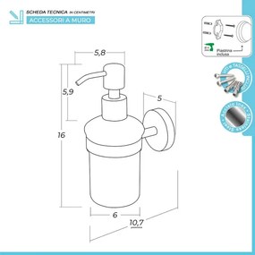 Set accessori a muro 3 pezzi in acciaio inox satinato e viti incluse Galassia