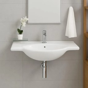 Lavabo da appoggio rettangolare in ceramica L 105 x H 20 x P 50 cm bianco