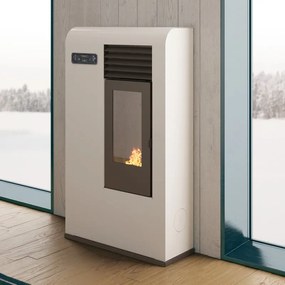 Stufa a pellet ventilata Zita 6.5 kW bianco